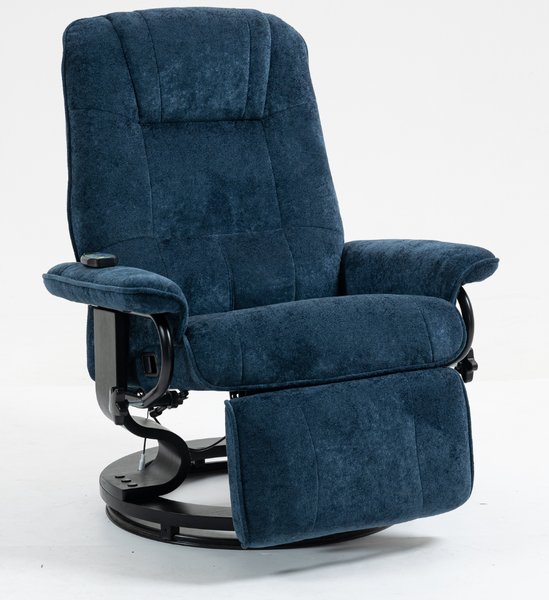 Изображение товара Массажное кресло Calviano 22 с пуфом (синий плюш)
