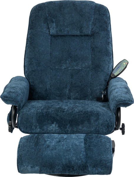 Изображение товара Массажное кресло Calviano 22 с пуфом (синий плюш)