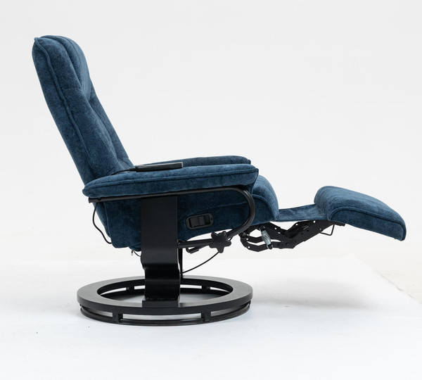Изображение товара Массажное кресло Calviano 22 с пуфом (синий плюш)