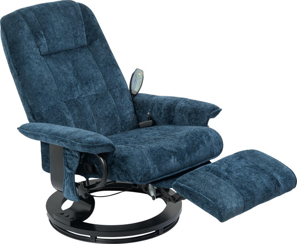 Изображение товара Массажное кресло Calviano 22 с пуфом (синий плюш)