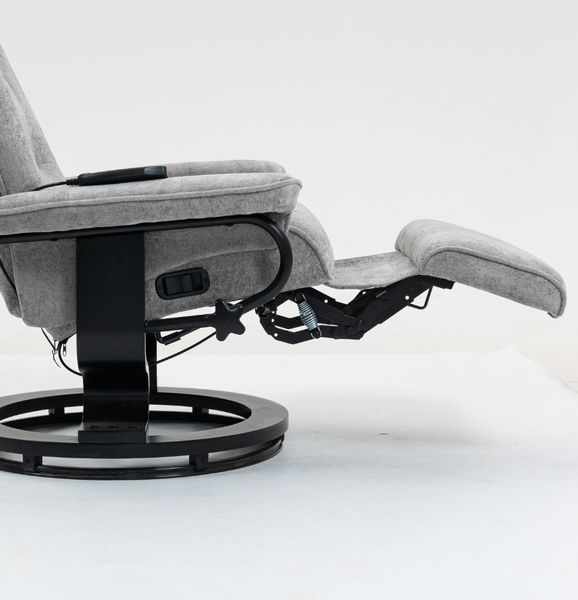 Изображение товара Массажное кресло Calviano 23 с пуфом (серый плюш)