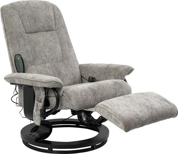 Изображение товара Массажное кресло Calviano 23 с пуфом (серый плюш)