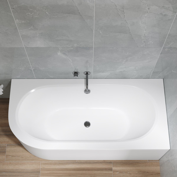 Изображение товара Ванна акриловая Lauter Bliss 150 P / 21201052P (с каркасом, лицевым экраном белого цвета и сифоном 21Y11022 белый)