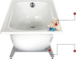 Изображение товара Ванна стальная ВИЗ Antika А-40001 140x70 (белая орхидея, с ножками)