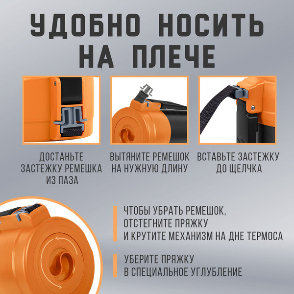 Изображение товара Термос для напитков Taigaru 608817 (оранжевый/серый)