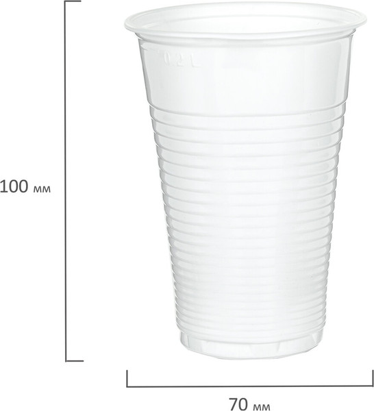Изображение товара Набор одноразовых стаканов Laima Бюджет / 600934 (100шт, белый)