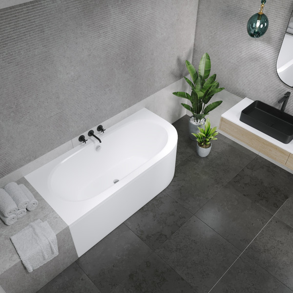 Изображение товара Ванна акриловая Lauter Bliss 170 L / 21201071L (с ножками и сифоном 21Y11020 хром)