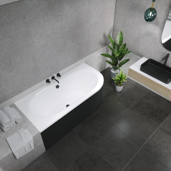 Изображение товара Ванна акриловая Lauter Bliss 170 L / 21201071L (с ножками и сифоном 21Y31002 белый)