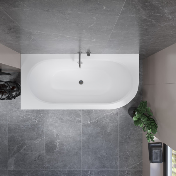 Изображение товара Ванна акриловая Lauter Bliss 170 L / 21201071L (с ножками и сифоном 21Y31002 белый)