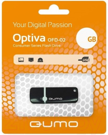 Изображение товара USB flash накопитель Qumo Optiva 02 16Gb (Black)
