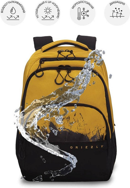 Изображение товара Школьный рюкзак Grizzly RU-630-2 (черный/хаки)