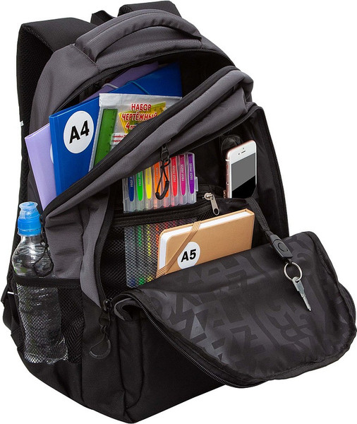 Изображение товара Школьный рюкзак Grizzly RU-630-2 (черный/серый)