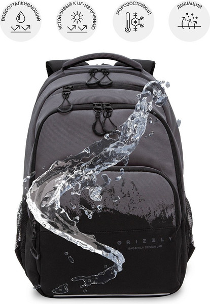 Изображение товара Школьный рюкзак Grizzly RU-630-2 (черный/серый)