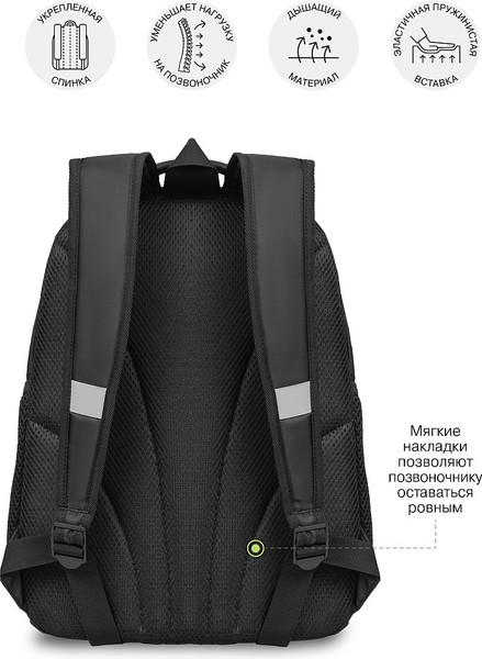 Изображение товара Школьный рюкзак Grizzly RG-663-7 (черный)