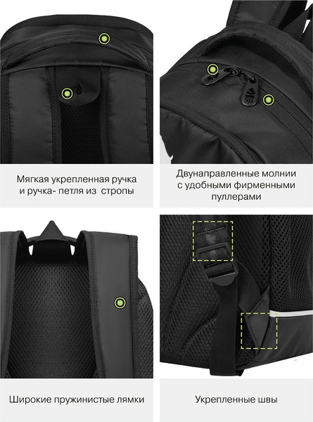 Изображение товара Школьный рюкзак Grizzly RG-663-7 (черный)