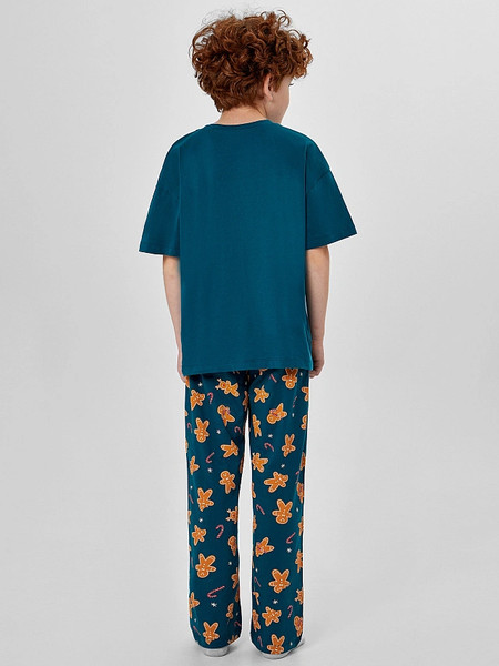 Изображение товара Пижама детская Mark Formelle 563337 (р.152-76-66, зеленый/праздничные печеньки на зеленом)