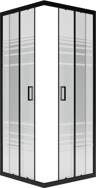 Изображение товара Душевой уголок МетаКам City Trend Black 80x80 / KKS_016835 (черный/текстурированное стекло)