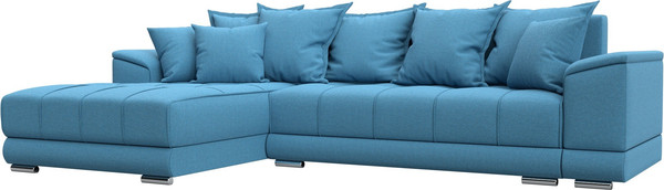 Изображение товара Диван угловой Лига Диванов НордСтар левый / 123502L (рогожка амур голубой)
