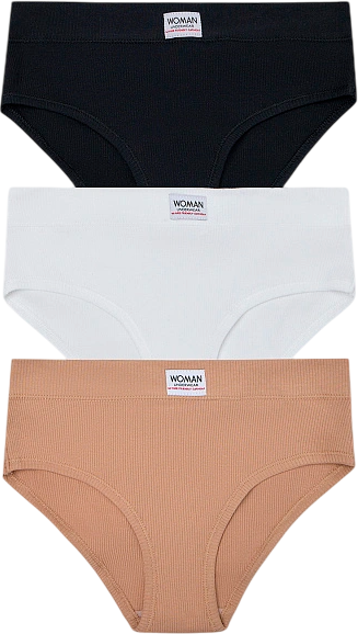 Изображение товара Комплект женских трусов Mark Formelle 412491-3 (р.90, черный-10/декор)