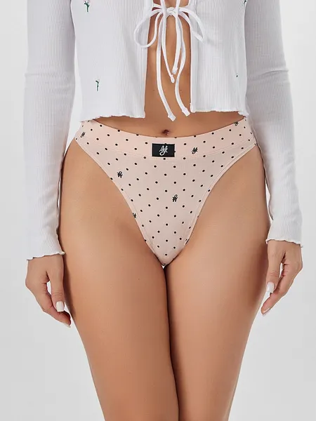 Изображение товара Комплект женских трусов Mark Formelle 412543-3 (р.90, горошек на бежевом/декор)