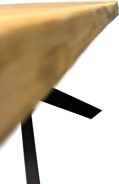 Изображение товара Обеденный стол Iva-Wood 160x80 Натуральный дуб (край натуральный, подстолье металл паук)