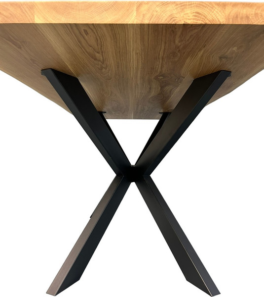 Изображение товара Обеденный стол Iva-Wood 160x80 Натуральный дуб (край натуральный, подстолье металл паук)