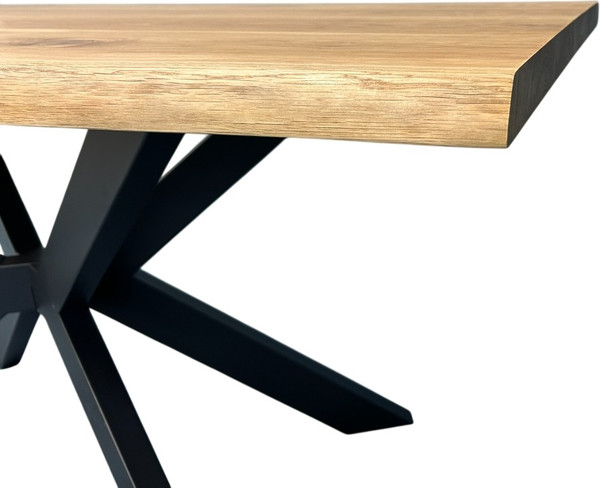 Изображение товара Обеденный стол Iva-Wood 160x80 Натуральный дуб (край натуральный, подстолье металл паук)