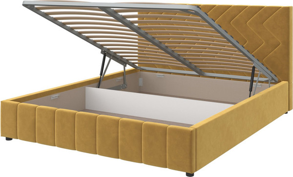 Изображение товара Двуспальная кровать Bravo Мебель Нельсон Зигзаг 120х200 с ПМ стандарт 1 вариант (горчица)