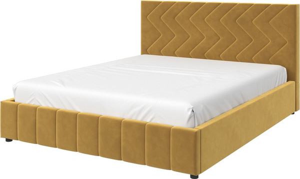 Изображение товара Двуспальная кровать Bravo Мебель Нельсон Зигзаг 120х200 с ПМ стандарт 1 вариант (горчица)