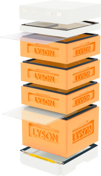 Изображение товара Улей Lyson Дадан На 12 Рамок / K126ORW (оранжевый/неокрашенный)
