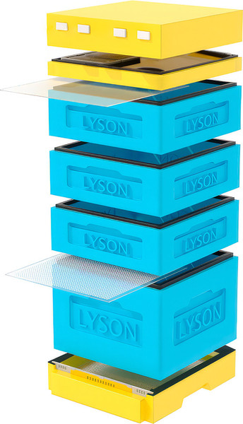 Изображение товара Улей Lyson Дадан На 12 Рамок / K126BY (синий/желтый)