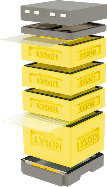 Изображение товара Улей Lyson Дадан На 12 Рамок / K126YG (желтый/серый)