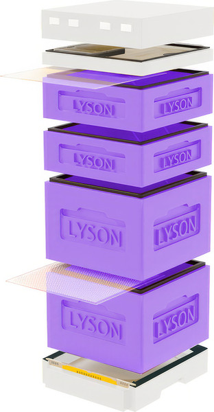 Изображение товара Улей Lyson Дадан На 12 Рамок / K127PUW (фиолетовый/неокрашенный)