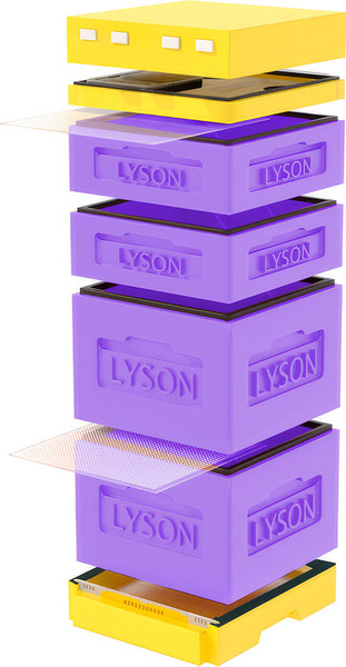 Изображение товара Улей Lyson Дадан На 12 Рамок / K127PUY (фиолетовый/желтый)