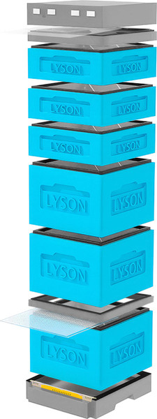 Изображение товара Улей Lyson Дадан На 12 Рамок / K128BG (синий/серый)