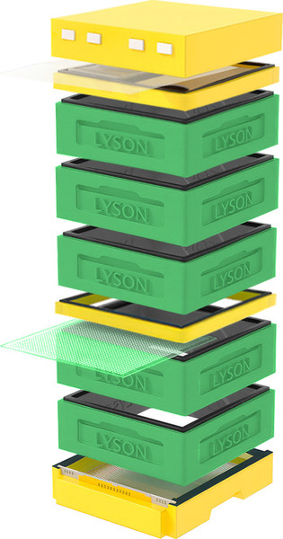 Изображение товара Улей Lyson Дадан На 12 Рамок / K129GY (зеленый/желтый)