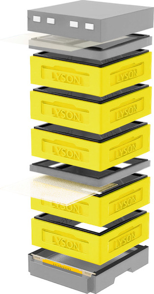 Изображение товара Улей Lyson Дадан На 12 Рамок / K129YG (желтый/серый)
