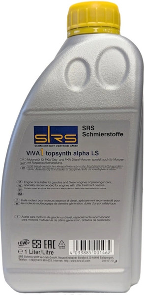 Изображение товара Моторное масло SRS Viva 1 Topsynth Alpha LS 5W40 (1л)