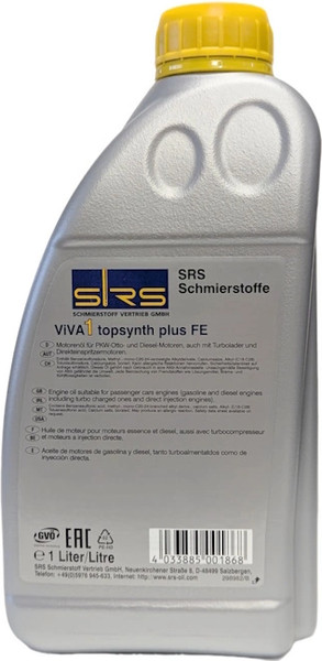 Изображение товара Моторное масло SRS Viva 1 Topsynth Plus FE 5W30 (1л)