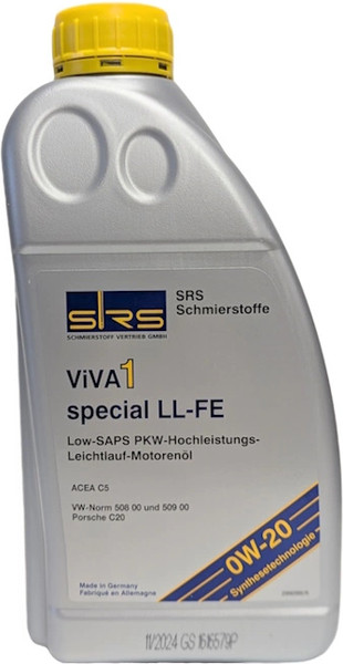 Изображение товара Моторное масло SRS Viva 1 Special LL-FE 0W20 (1л)