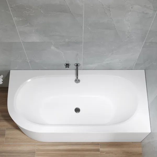 Изображение товара Ванна акриловая Lauter Bliss 170 P / 21201072P (с ножками, лицевым экраном белого цвета и сифоном 21Y31002 белый)
