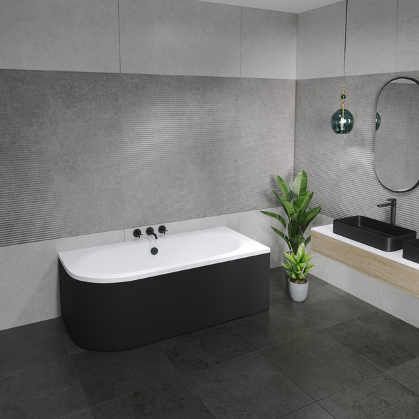 Изображение товара Ванна акриловая Lauter Bliss 180 P / 21201082P (с каркасом и сифоном 21Y11021 матовый черный)