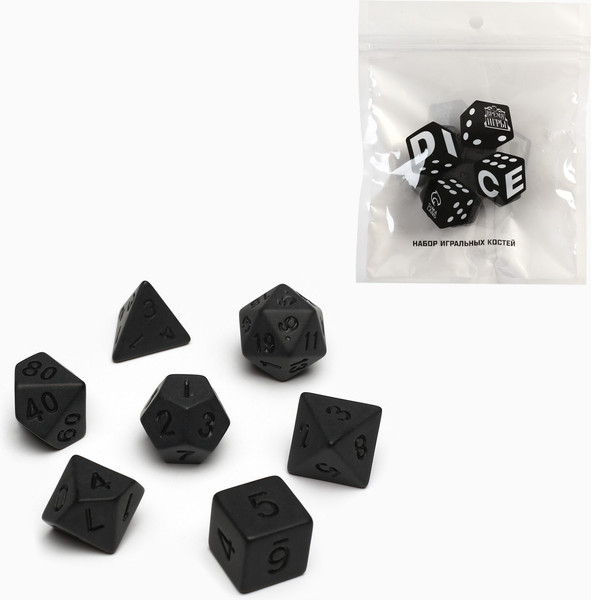 Изображение товара Набор кубиков для настольной игры Время игры Дайсы для D&D / 9482731 (7шт)