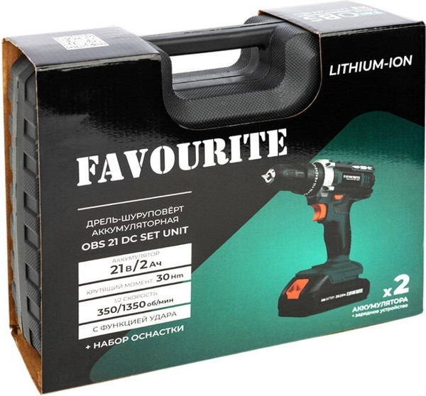 Изображение товара Аккумуляторная дрель-шуруповерт Favourite OBS 21 DC Set Unit