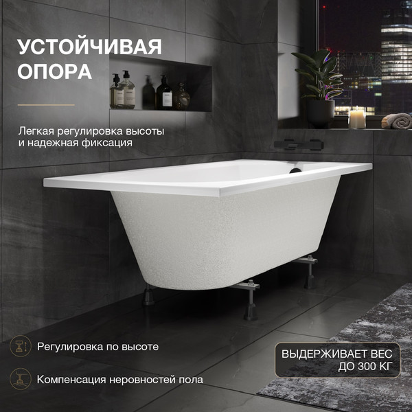 Изображение товара Ванна акриловая Lauter Haven 150 / 21202005 (с ножками и сифоном 21Y31002 белый)