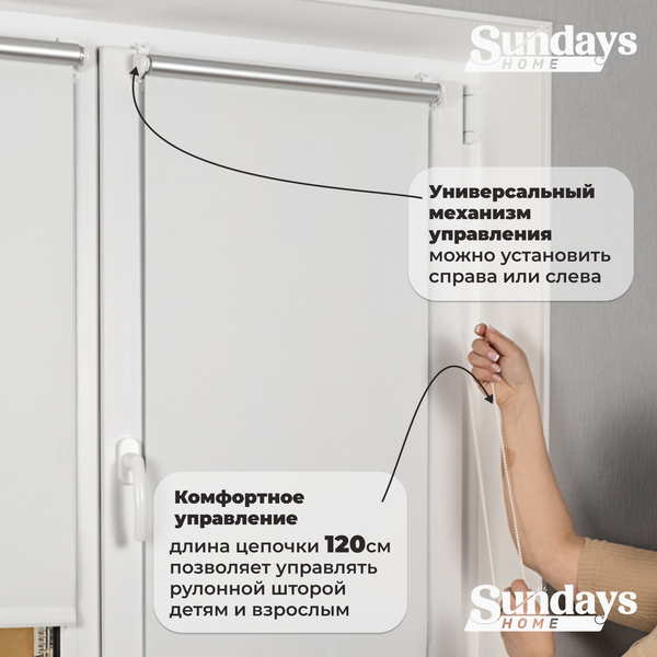 Изображение товара Рулонная штора Sundays Home LM 167-01 160х170 (белый)