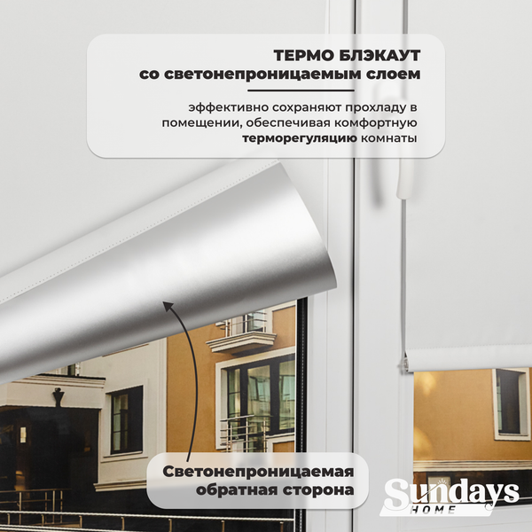 Изображение товара Рулонная штора Sundays Home LM 167-01 64х215 (белый)
