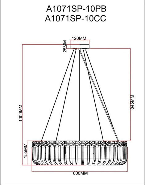 Изображение товара Люстра Arte Lamp A1071SP-10PB
