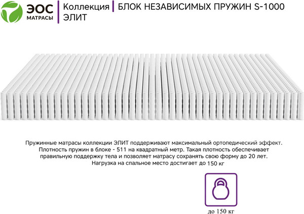 Изображение товара Матрас EOS Элит 6 140x195 (жаккард Premium)