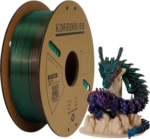Изображение товара Пластик для 3D-печати Kingroon PLA Tri-Silk Blue-Green-Purple 1.75mm / NSC037 (1кг)